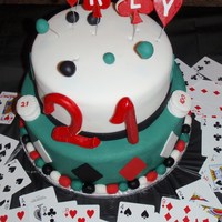 21St Casino Cake Made this cake for a 21st Casino theme. Had some trouble getting the numbers to dry.