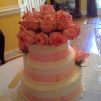 Nana's Wedding Cake A wedding cake I did for my grandmother that got married at 78 years old! Very Sweet! Yellow cake,, 10'',8'', 6'&#...