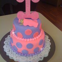 Hot Pink Baby Shower Hot pink and purple baby shower cake. 6'' and 8'' round white cake covered in fondant. The mother only wanted those two...