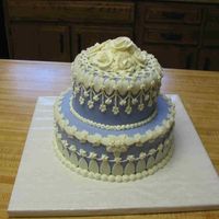 Wedgewood Cake Wedgwood cake made for fund raiser silent auction. All marshmallow fondant and buttercream.