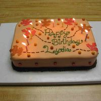 Autumn Birthday Double layer french vanilla cake. Chocolate buttercream filling. MMF decorations. My daughter designed the cake for her birthday. She even...