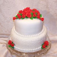 Red Roses Cake All fondant.