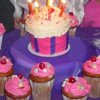 Cupcake Cake & King Size Cupcakes Made for my niece's slumber party. I made the cupcakes for the girls and the cake to slice up for the adults & boys. The cake was...