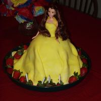 Belle Cake Yellow cake (10 in. round) underneath of 2 funfetti cakes baked in KitchenAid Bowl (this was very tricky!!!), vanilla buttercream, yellow...