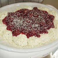 Spaghetti And Meatball Cupcakes Banana cupcakes, cream cheese frosting w/ #3 tip, Ferrero Rocher hazelnut chocolates tossed in low sugar strawberry preserves, white...