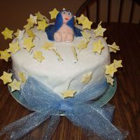 Baby Under The Stars Cake Devils food cake with mint oreo filling. Chocolate buttercream and mmf. The baby was hand molded from fondant and the blanket and stars...