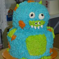 Monster Cake I teach an afterschool cake decorating studio at my daughter's school and this was a cake that my students (ages 7 to 10) decorated...
