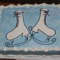 Ice Skate Cake Inspired by a cake from Glass Slipper Gourmet. Buttercream with fondant skates and edible glitter. You can't really tell from the...