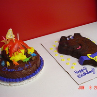 Volcano Cake And Scooby Doo Brownie For the year my son couldn't decide what he wanted for his birthday cakes. So we ended up with a Volcano cake and Scooby Doo Brownie....