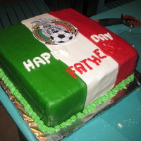 Mundial Father Day this cake was done by my nephew. I helped it was his first cake. he mix the batter. i just put the cake in the oven and took it out....