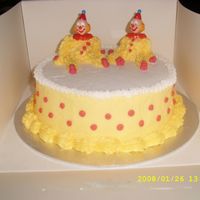 First Time Cake one of the cakes i made in my class...the clown looks a bit leaning as i transport it back home as it was shaken so much on the train....