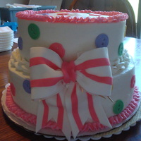Buttons And Bow Baby shower cake.
