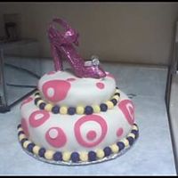 Mom's Birthday Cake! My first time using fondant! I was soooo nervous. Frosted the cake with buttercream then covered with fondant...decorated with fondant cut...