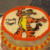 Tigger Vanilla cake with raspberry filling and FBCT
