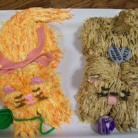 Puppies And Kittens My baby girl wanted her Bo Puppy and Tigger for her birthday and that's what she got! I made the bodies out of cake pieces and iced...