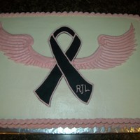Melanoma Awareness Ribbon This cake was created to celebrate the life of a beautiful lady who lost her battle with Melanoma.