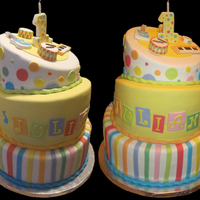 Dots And Stripes My first topsy turvy cake. This cake was definitely a learning experience. I'll do better next time, fingers crossed.