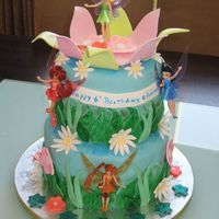 Tinkerbell Cake I had to deal with too many things in this cake. My daugther broke all the tips on the top of the cake and I had to redo it. I had to put...