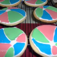1St Time Nfsc 1st time I ever made decorated cookies. NFSC w/ Antonia 74 RI. Choose beach balls for design. Wanted them to be Red, Green & Blue, and...