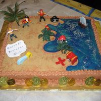 Pirate Cake This was for my son's 5th birthday. All BC, brown sugar for the sand and piping gel for the water. Lots of fun and really easy to make...