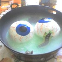 Eye Ball Brew A witches brew with bugs, a mouse and two eye balls that will ooze strawberry filling when cut! Dry ice used for for effect. Sorry that the...