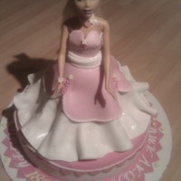 Lady Amy Turns 18 8" butter cake with strawberry n white choc cream filling, I would love to have made the actual doll but it was kind of a last minute...