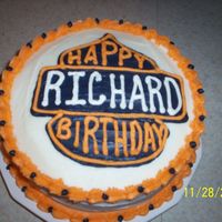 Harley Name Cake All white 2 layer w/ Buttercream Dream