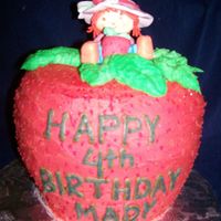 Strawberry Shortcake the cake is butter cream, strawberry shortcake is fondant