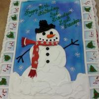 Snowman Birthday Cake 