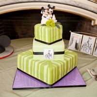 Green Square I did not design this cake. I really wish there was a round tier just above the bottom 14" tier. I have never done a square fondant...