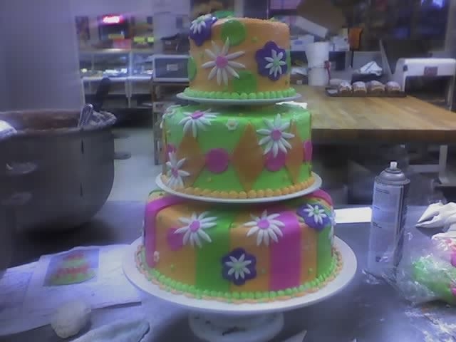 Whimsical Fun cake made from buttercream and fondant work