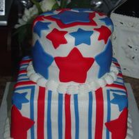 July 4Th Buttercream with fondant accents. Made for July 4th cook out.