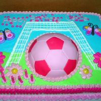 Girly Soccer My cousin asked for a girly soccer and with the help of CC inspiration here is what I came up with. Soccer Ball is covered in fondant...