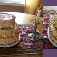 Thanksgiving Cake I made this for one of the two thanksgivings my family had.