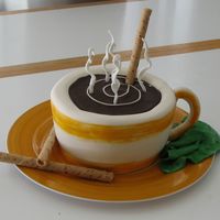Coffee Cup Cake This is a coffee cake made to look like a coffee cup. It was made for a meeting of 5 business women. They loved it!