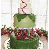 Tropical Wedding Cake Well, this was a very valuable learning experiences cake, it was my 1st wedding cake, (yahhhh~~!!) 1st time making and using sugar flower...