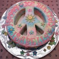 Tye-Dye Peace Sign Cake 