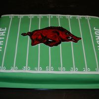 Razorback Groom's Cake Chocolate cake with chocolate SMBC and white chocolate fondant. Razorback is painted gumpaste. Thanks L_Collins for the great advice on...