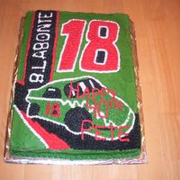 Nascar Birthday Cake This was made for a friend of a friend who is a Nascar fan. It's decorated with buttercream icing.