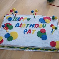 Birthday Balloon Cake This is a cake I made so I could use fondant. I used cookie cutters to cut the letters and circles out of pre-colored fondant, and used...