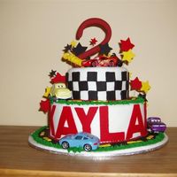 Kaylan's "cars" Cake Kaylan is crazy about disney cars. I used toy cars to embelish the sugarpaste and gumpaste decorations. I would have loved to have had a...