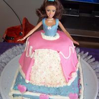 Barbie Cake fondant and buttercream icing, first time i ever used fondant this was for my daughters birthday
