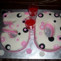 Cheers 30Th Birthday Free-hand sculpted number 30 cake, the customer I made this for liked to drink, so I mixed a like icing color in some piping gel, and put...