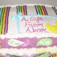 Stripes And Paisleys buttercream with color flow paisleys