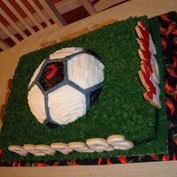 Soccer Team Cake This is my first cake made for my daughter's soccer team party. Please comment.