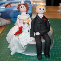 Wedding Cake Topper wedding caketopper whit there baby girl leia =)