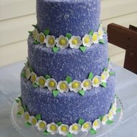 Sparkly Purple Cake My first wedding cake done for my sister. She wanted a purple sparkly cake with flowers so that's exactly what she got. Idea from a...