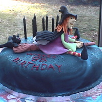 Wicked Birthday Birthday cake for my daughter's 9th. Her birthday is very close to Halloween and she was having a witch themed party