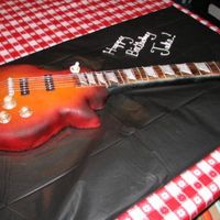 Gibson Les Paul Guitar Cake This is a chocolate cake with vanilla buttercream. The entire guitar is edible, except for the strings.