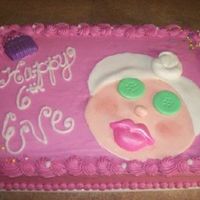 Spa Cake Copied an idea I found on here and Wilton....didn't realize how big the lips were until it wasdone. The little girl loved it though!